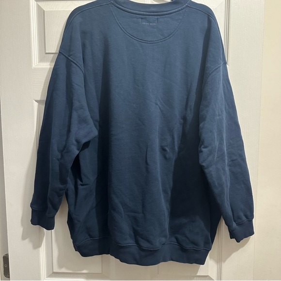 Anine Bing Sport Tyler crew neck sweatshirt navy medium - Picture 4 of 6
